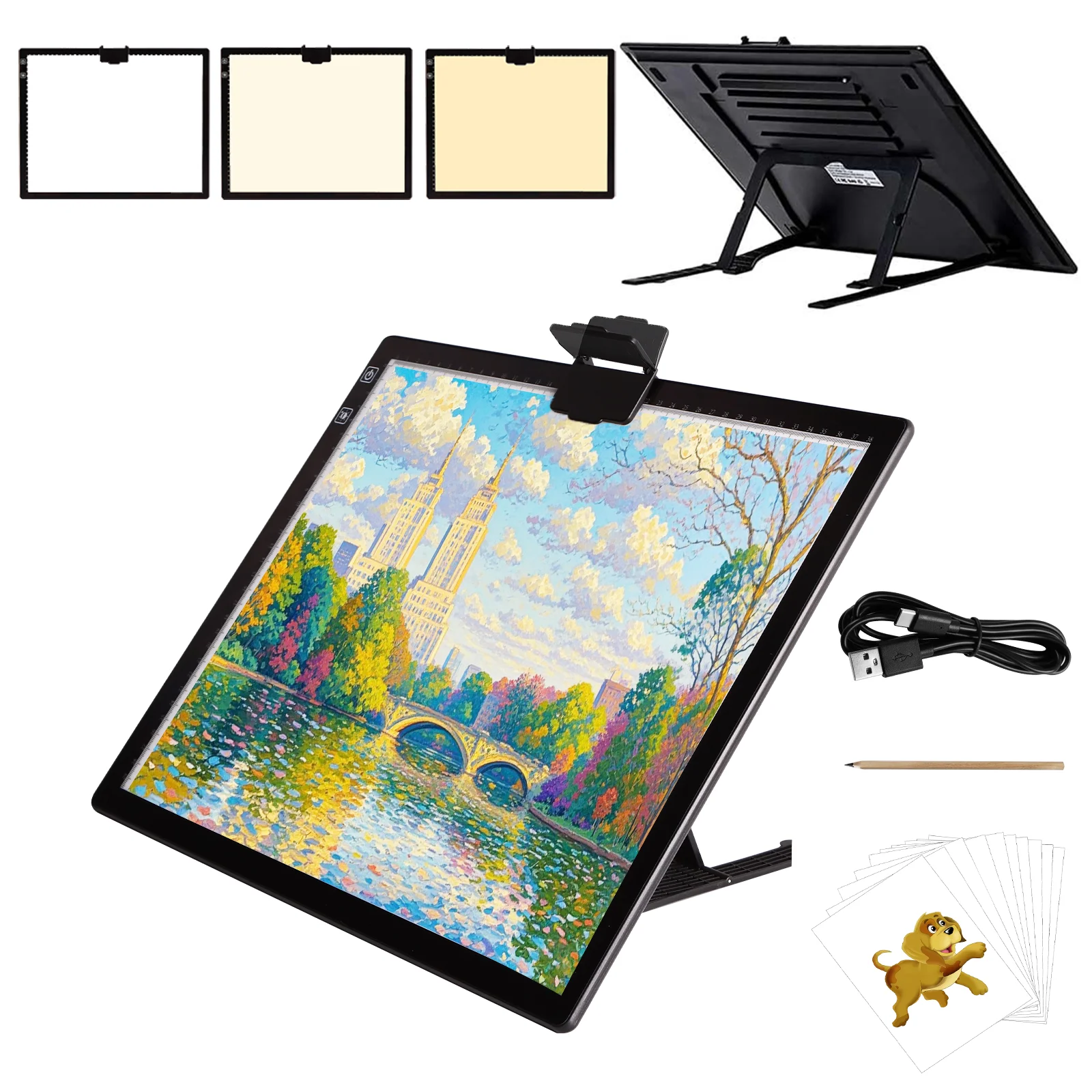 kobaiban-almohadilla-de-luz-led-a3-recargable-inalambrica-y-soporte-plegable-incorporado-tono-de-3-colores-6-niveles-de-brillo