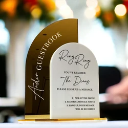 Personalised Audio Guestbook Sign,Leave A Message Phone Box Sign,Audio Booth Wedding Sign,Wedding Table Décor