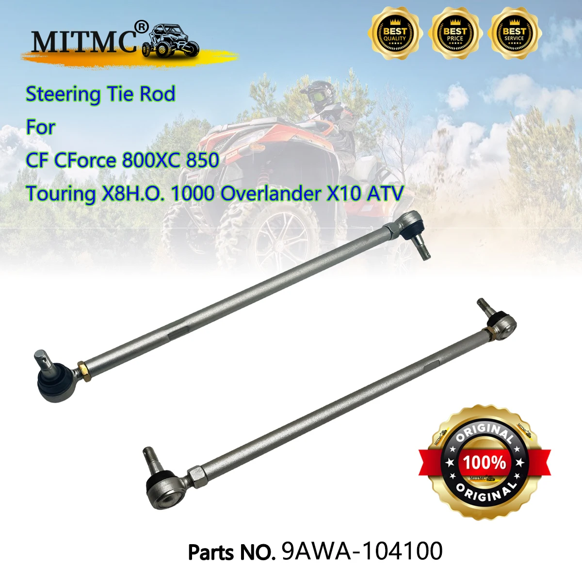 2Pcs Steering Tie Rod for CF CForce 800XC 850 Touring X8H.O. 1000 Overlander X10 ATV 9AWA-104100