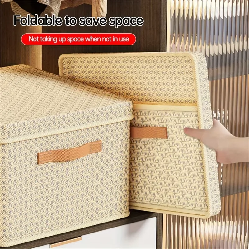 Clothes Quilt Storage Box Thickened Hardboard Folding with Lid Storage Box Trousers Storage God Household Dormitory Storage