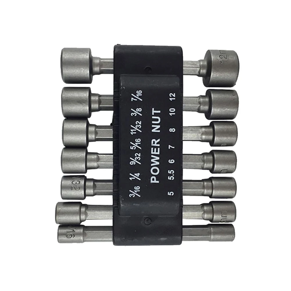 

7 Pcs 5-12mm Non-magnetic Sleeve Inner Hexagon Socket Screwdriver Wind Batch Socket Wrench Set Drill Set Tool Hand Tools