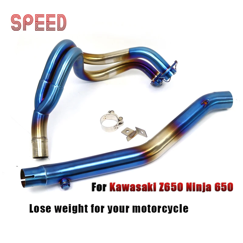 

Front Middle Connection Link Pipe Exhaust Muffler Sensor Slip on For Kawasaki ER6N Versys 650 Z650 Ninja 650 2012-2020