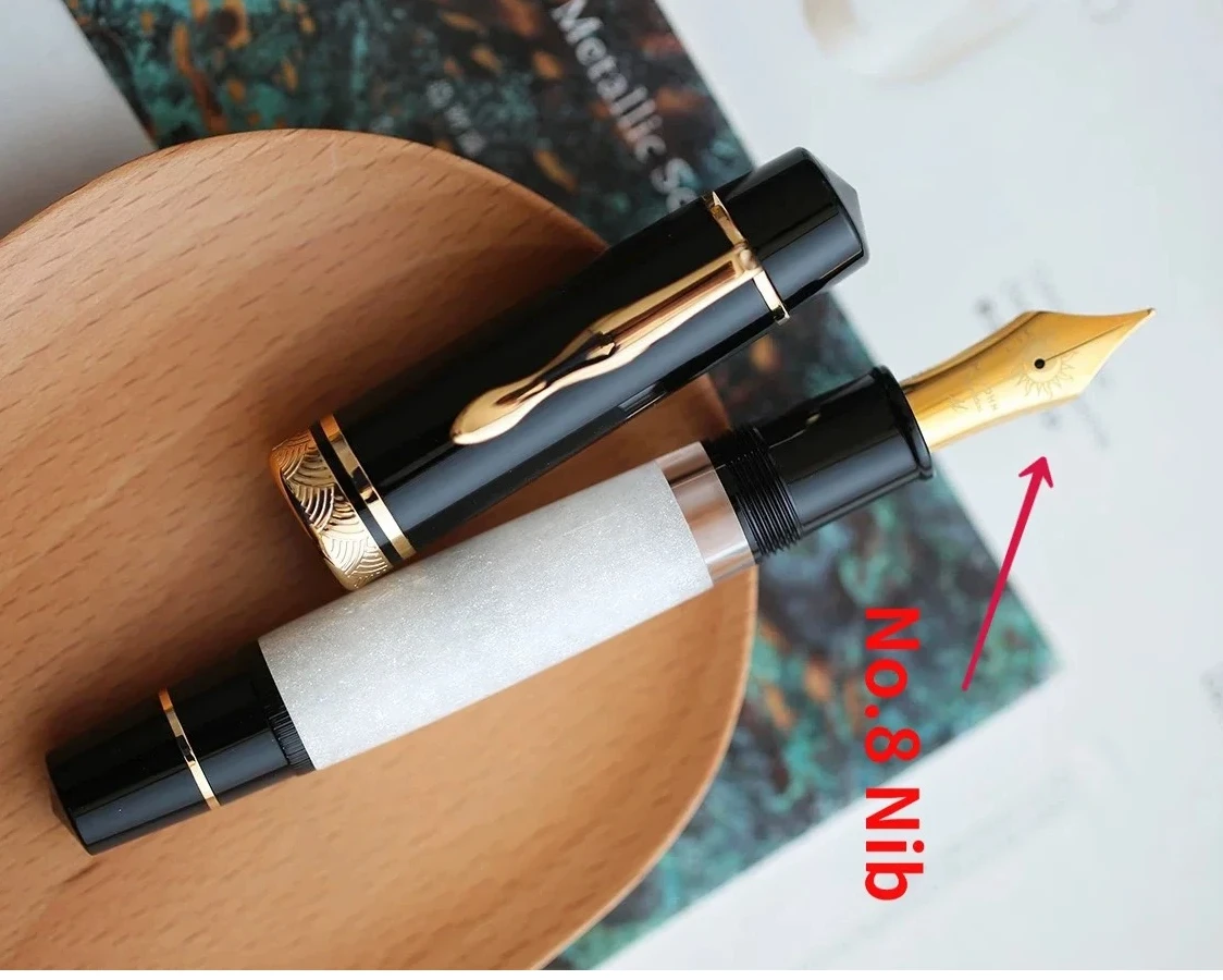 

MAJOHN P139 Pearlescent Color Large Piston Fountain Pen EF/F/M Nib Structure Writing Pen Hard Rubber Tongue All-copper