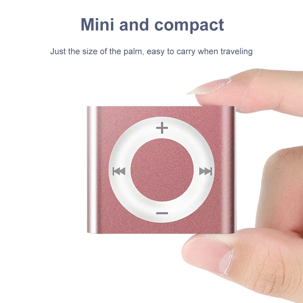 Mini MP3 Music Players Build in Speaker Clip-On Portable Walkman Rechargeable 180mAh with Headphone Support TF Card for Students