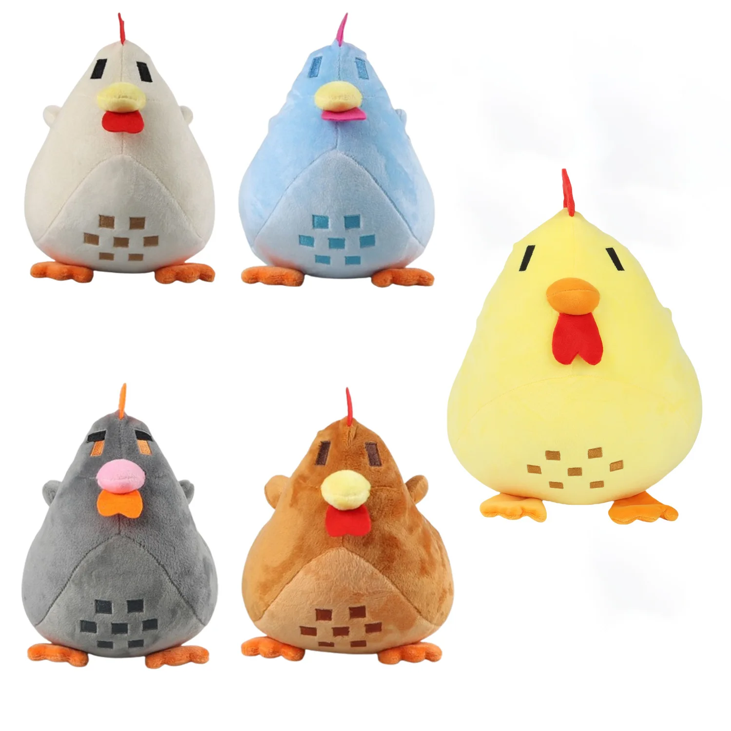 Soft Chicken Plush Toy Cartoon Chicken Game Toy Soft Animal Chicken Pillow for Kids Accompany Toy Room Decor