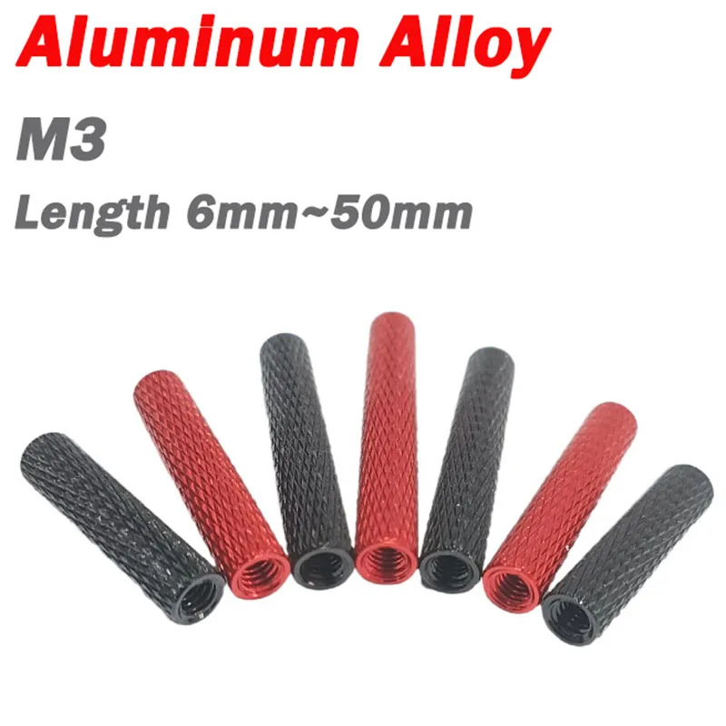 3Pcs M3 Knurled Stud Aluminum Alloy Threaded Sleeve Rod Length 6mm-50mm For RC/Drone/Quadcopter/FPV Mechanical Accessories