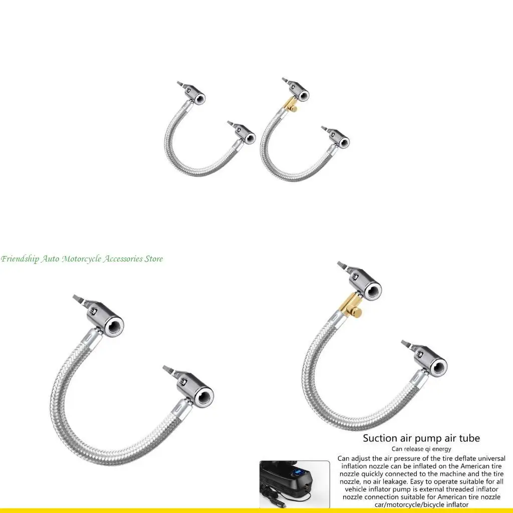 

SZCH Car Tire Inflator Hose Inflatable Air Extension Tube Adapter Twist Tyre Connection Locking Air Chuck for Bike