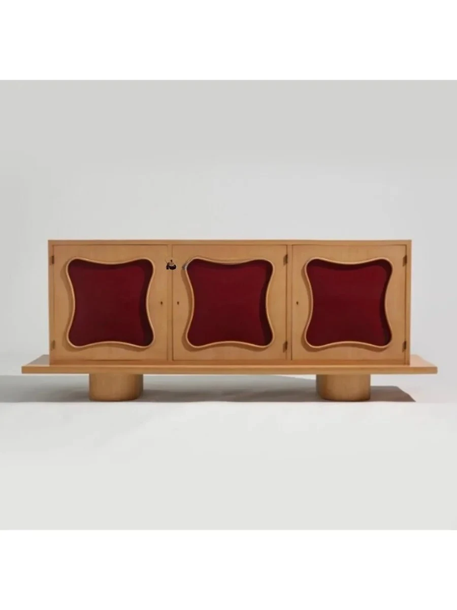 

Solid Wood Small Apartment Living Room TV Cabinet French Floor Cabinet Retro Storage Cabinet