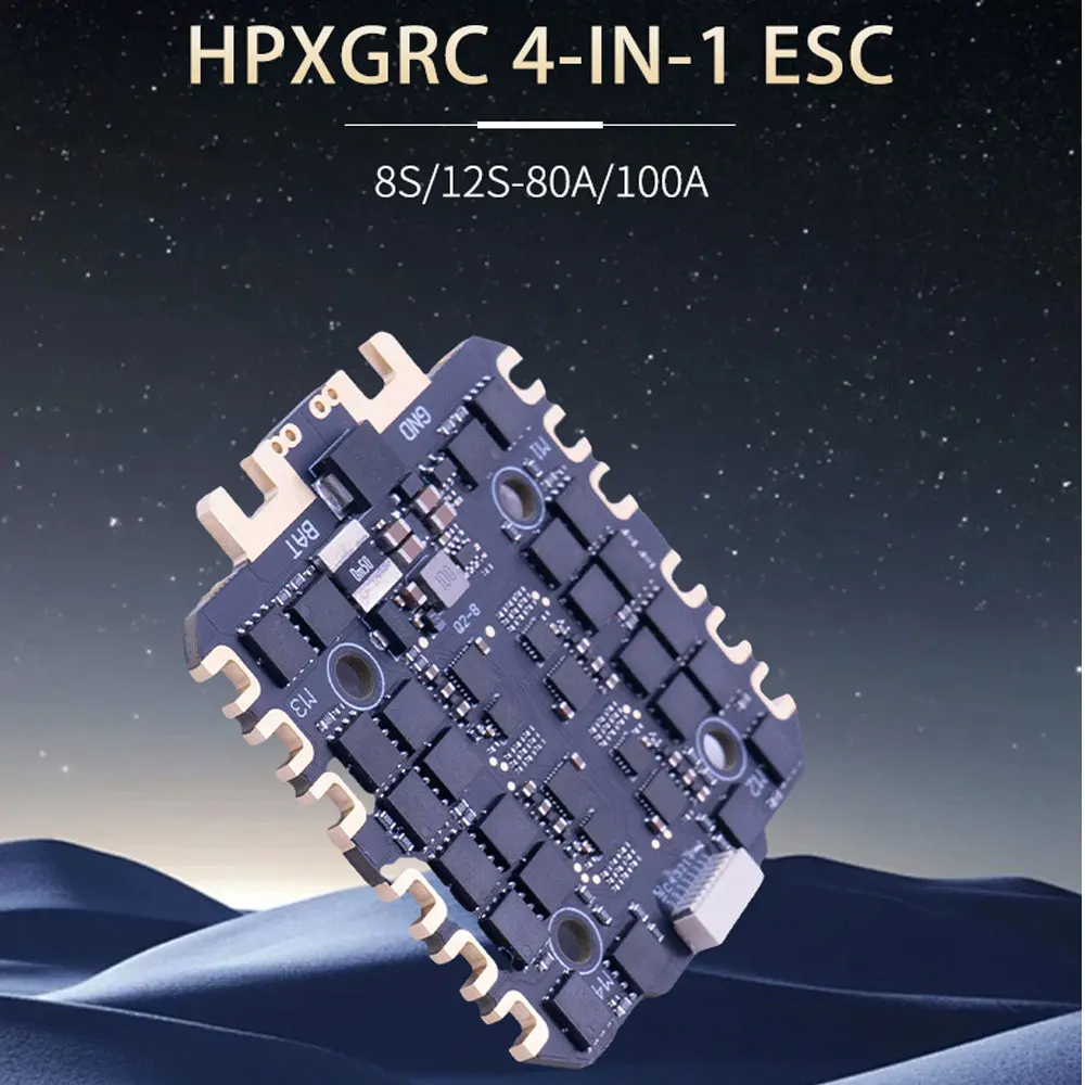 HPXGRC 100A/120A 4IN1 ESC 3-12S DSHOT300/DSHOT600/PWM/BIDIRECTIONALDSHOT 30.5x30.5mm for RC FPV Racing Drone