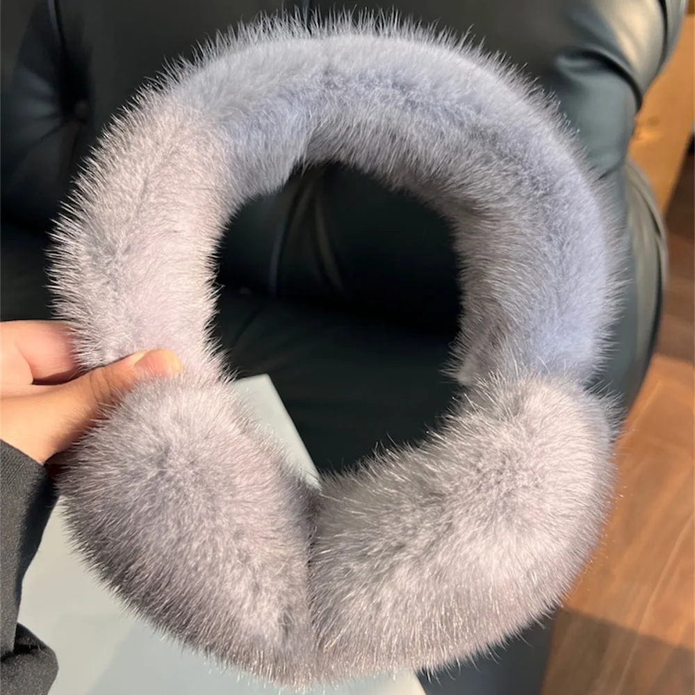 Muffle Earflap Luxury Women's Winter Warm 100% Natural Real Mink Fur Earmuffs Fashion Outdoor Cold Protection Girls Ear-Muffsear