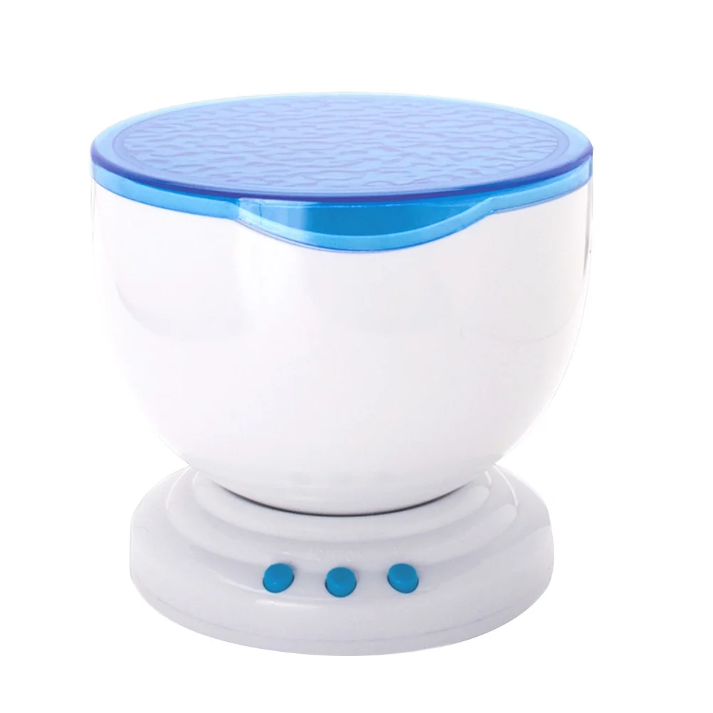

Ocean Wave LED Projector Light with 12 Colorful Lights Automatic Rotation for Sleep Music Play USB Audio Interface Blue Romantic