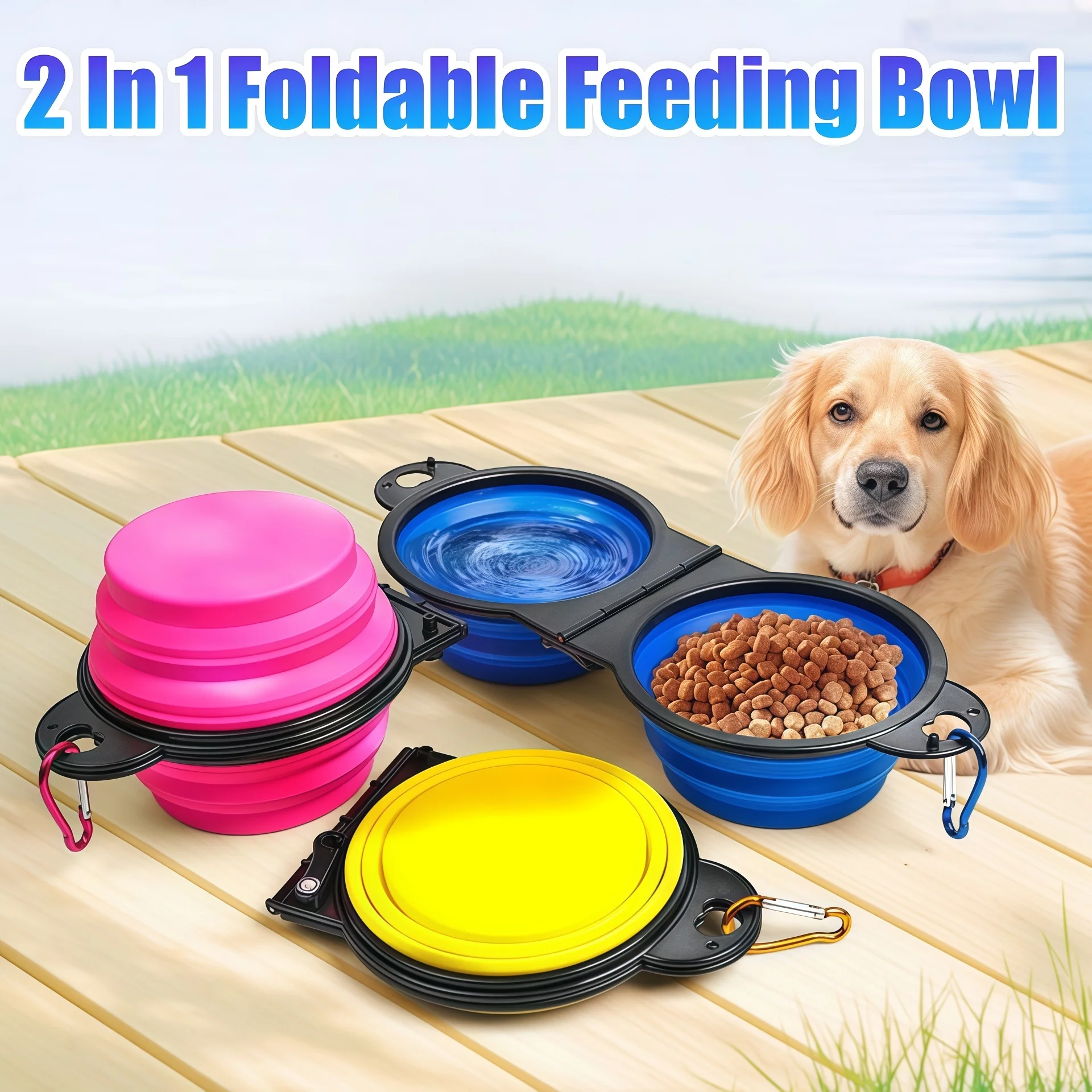 Collapsible 2-in-1 Dog Travel Bowl 1