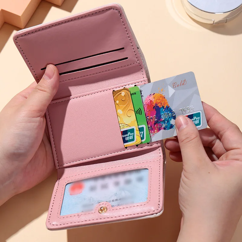 Kirbys Simple Short Women Wallets High Quality Card Holder Large Capacity Female Coin Purses Small Card Bag Wallet for Purses view 4