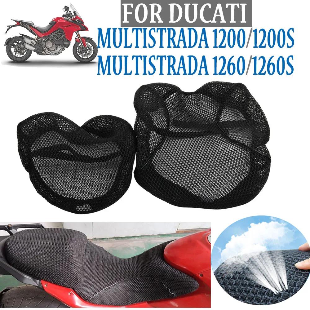 Para a ducati multistrada 1200 s 1200 s mts 1260 1260s capa de assento da motocicleta almofada guarda proteção respirável sunproof