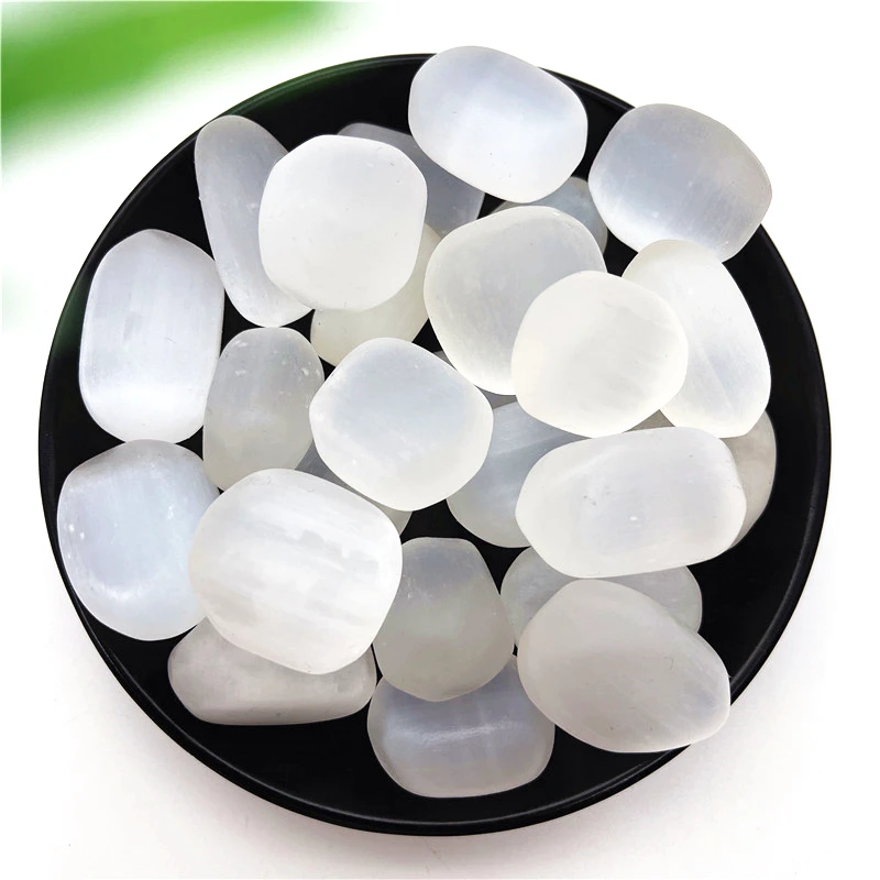 100g Natural White Selenite Gypsum Tumbled Stones Lots Bulk Reiki Polished Healing Crystals Decor Gemstones Specimen Collection