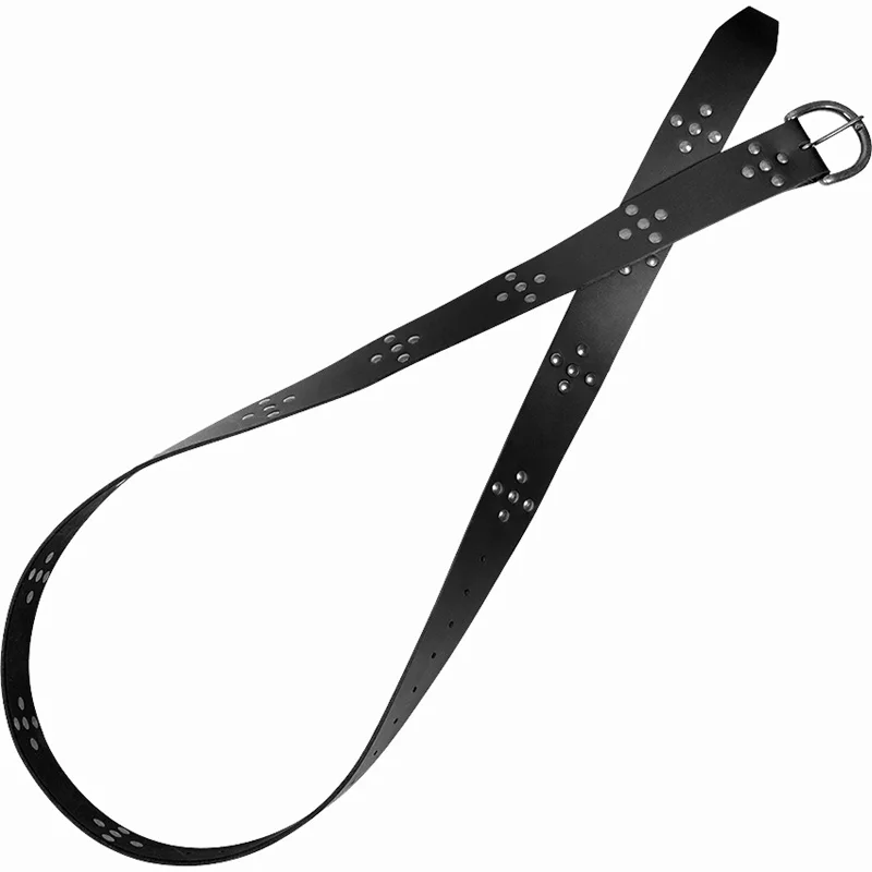 Chevalier Viking médiéval longue ceinture nouée en cuir PU clouté ceinture Renaissance Pirate Rogue Cosplay Costume LARP accessoires