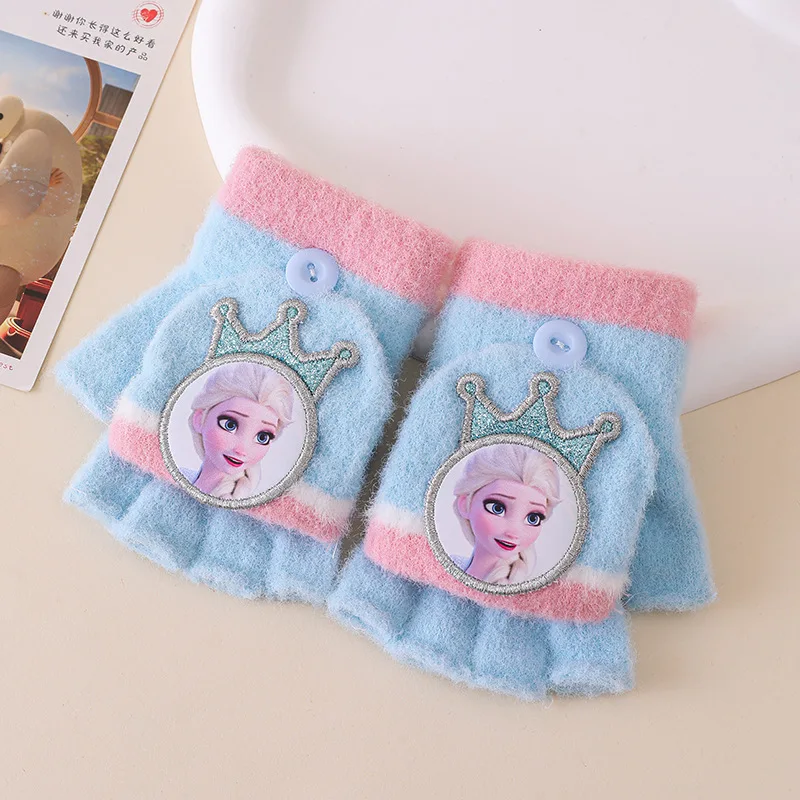 1-8PSC Prinzessin Elsa Marvel Mädchen Handschuhe Entzückende Anime Spider-Man Handschuhe Kinder Warme Gestrickte Handschuhe Damen Geburtstagsgeschenk O