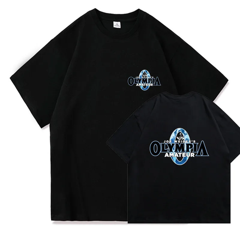 Brand OLYMPIA Mens Gyms 100% Cotton High Quality Short Sleeve T Shirt Men Hip Hop O-neck Basic Y2K T-shirts Male Tops Clothing