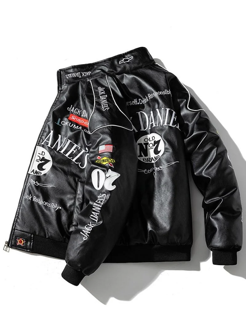 

Мужская куртка-пилот из искусственной кожи (ПУ) в американском стиле, зимняя повседневная, модная, молодежная, длинная, от бренда Faion