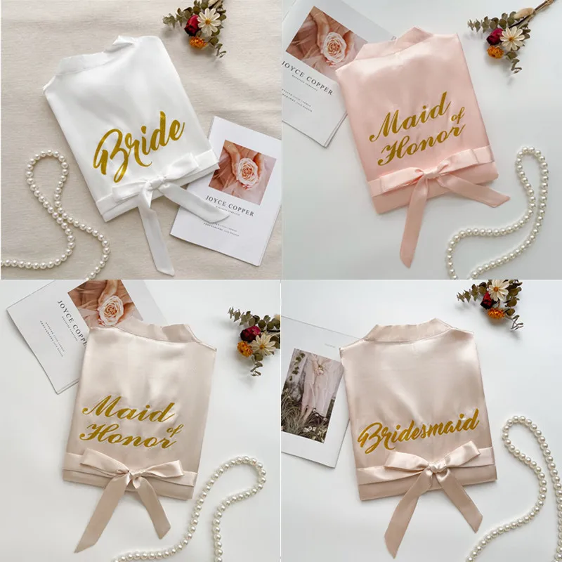 Bride To Be Team Bride Bathrobe Wedding Bridal Shower Bachelorette Bridesmaid Maid of Honor Robe Party Supplies Wedding Decor