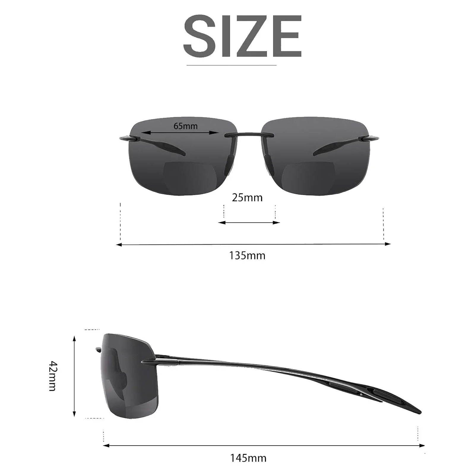 JULI Bifocal Polarized Sunglasses for Women Men,TR90 Frame Ultra Lightweight and Sun Reading UV400 8009