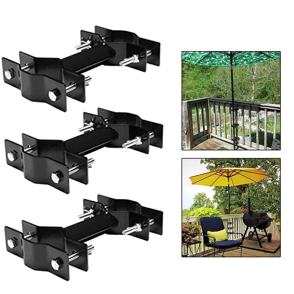 

3pcs Patio Umbrella Clamp Deck Shade Clip Attach To Railing Parasol Holder Bracket Multifuncional Clips Outdoor Accessories