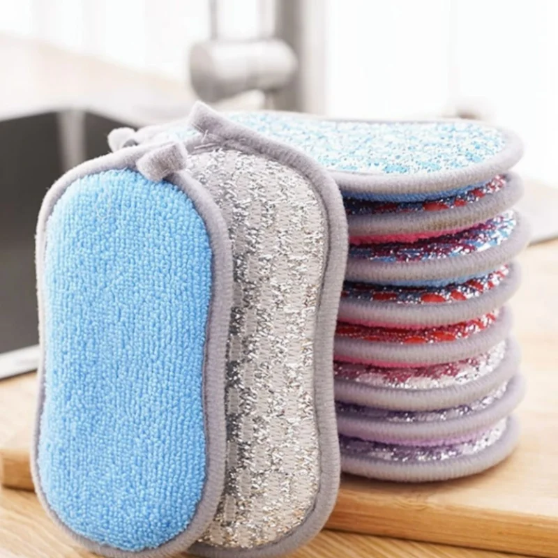 Dish Cloths Sponge Multi Purpose Cleaning Sponge For Tableware Pans And Pots Dishwashing Towels Double Sided Cleaning Brush Tool