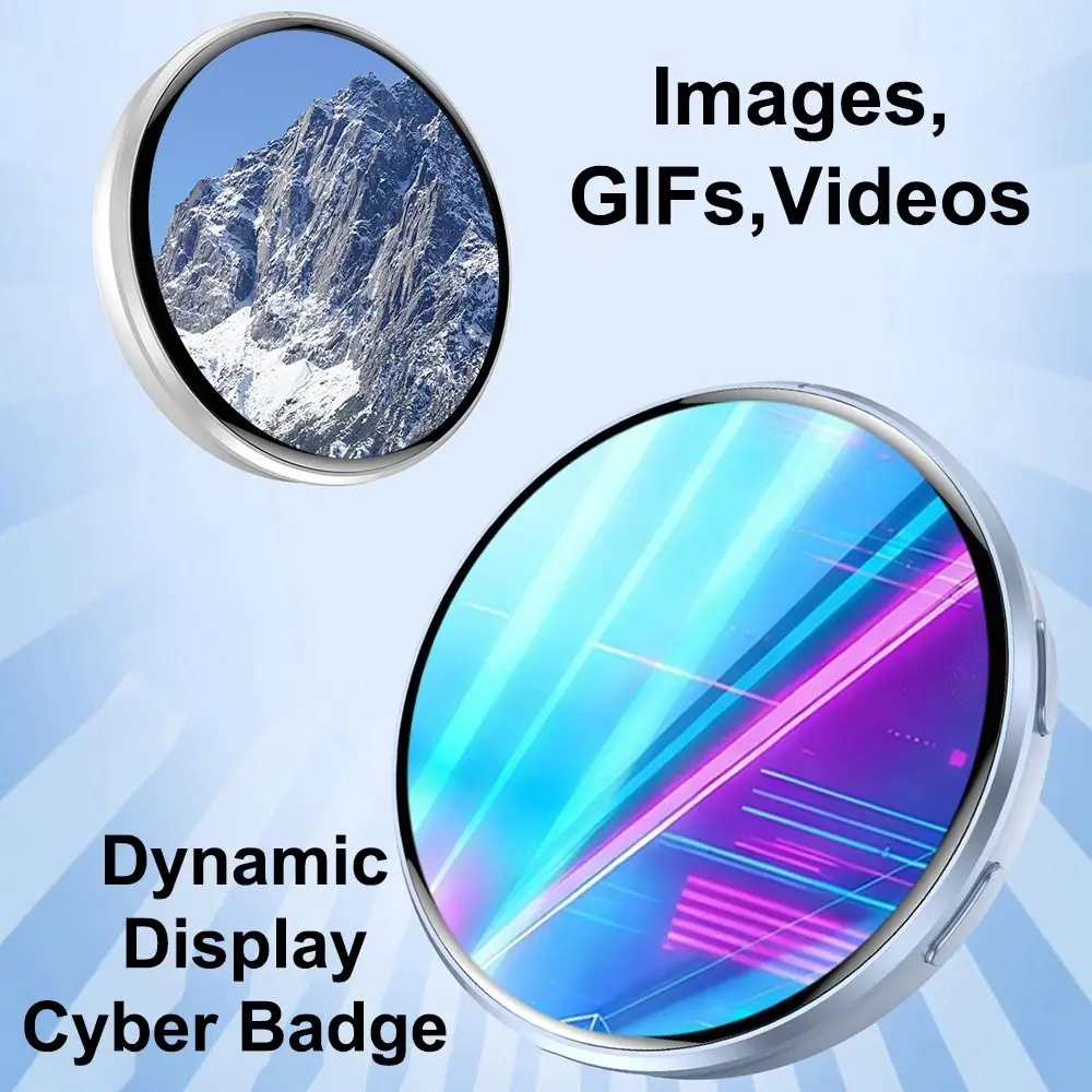 Smart Bluetooth Electronic Display Badge 7 Color LED Changing Images Digital Dynamic Badge App Control Two-Dimensional