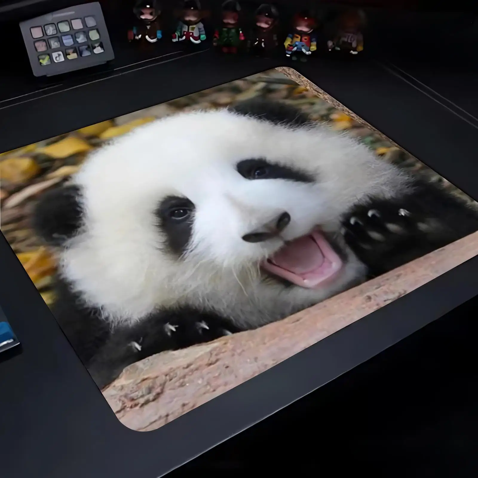 Cute Working Panda Mouse Pad Small Non-Slip Mouse Pad for Gaming Office PC Laptop