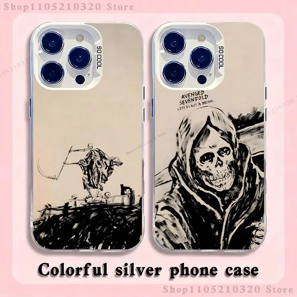 

A-Avenged Sevenfold Phone Case For iPhone 17,16,15,14,13,12,11,Mini,Pro,E,MAX White Matte Silicone Whtie Cover