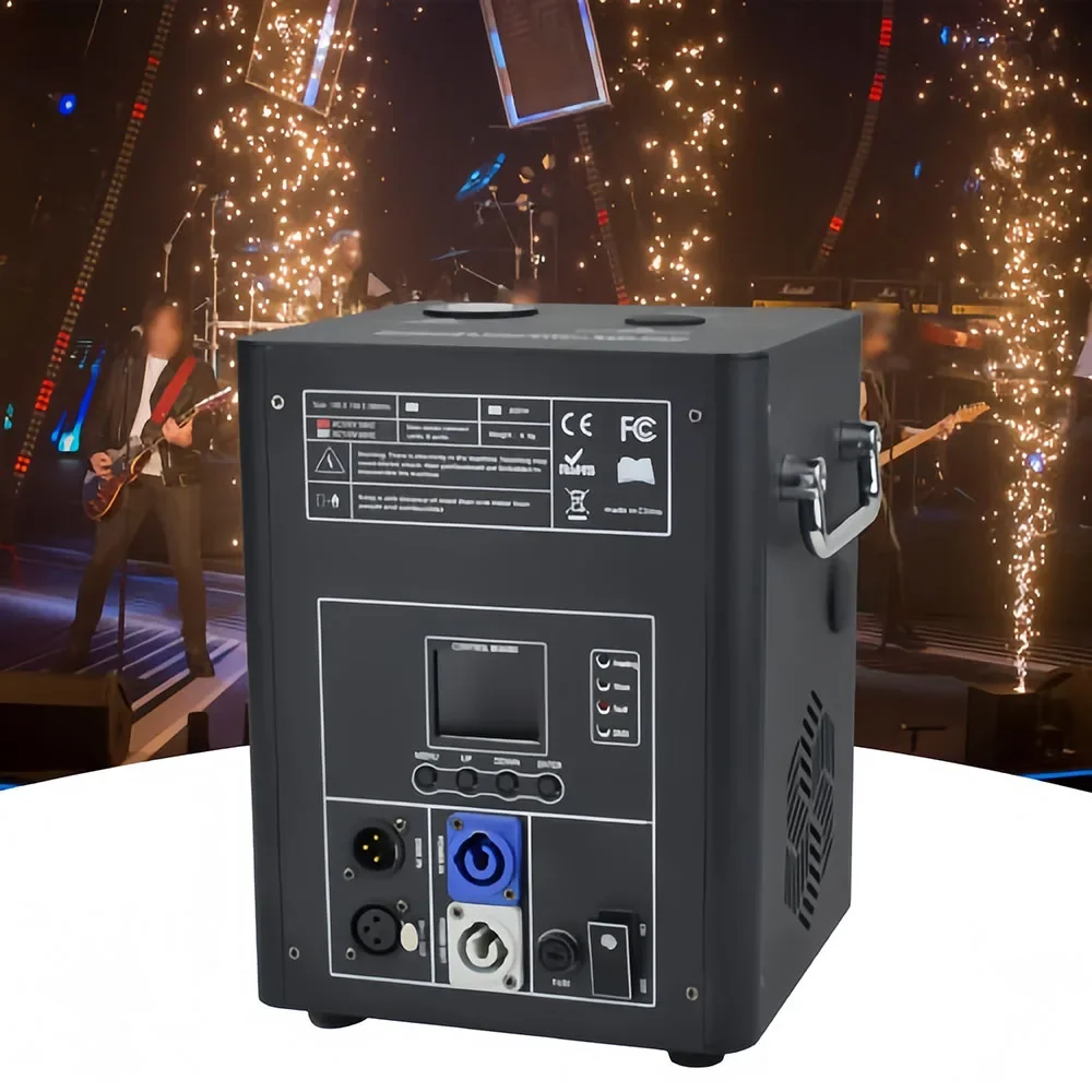 Black 750W Mini Cold Sparks Fountain Machine Remote Stage Sparkler Equipment Wedding Celebration DJ Club Disco Party Festival