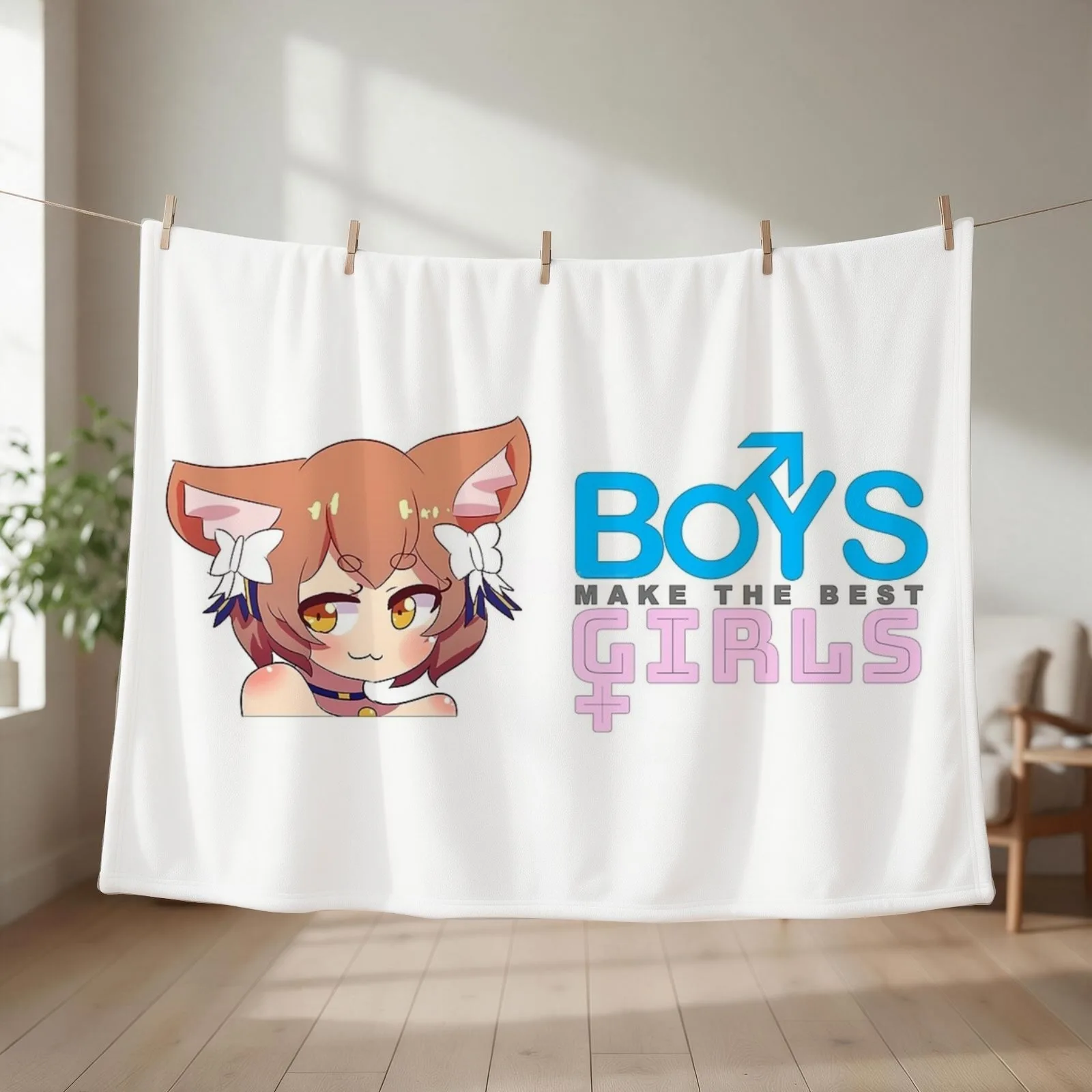 Felix Argyle Boys Make The Best Girls Throw Blanket couch cozy soft plush fuzzy picnic outdoor blanket