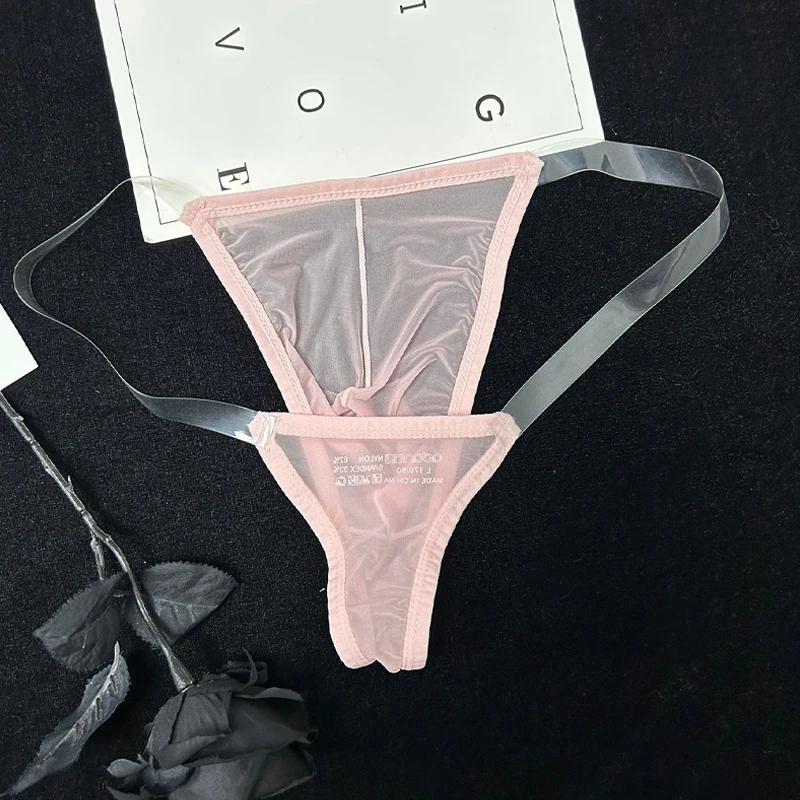 2/3 قطعة ADANNU الرجال منخفضة الخصر ملخصات g-سلسلة سيور 0.1 سنتيمتر رقيقة جدا شفافة مثير بلون الملابس الداخلية AD790