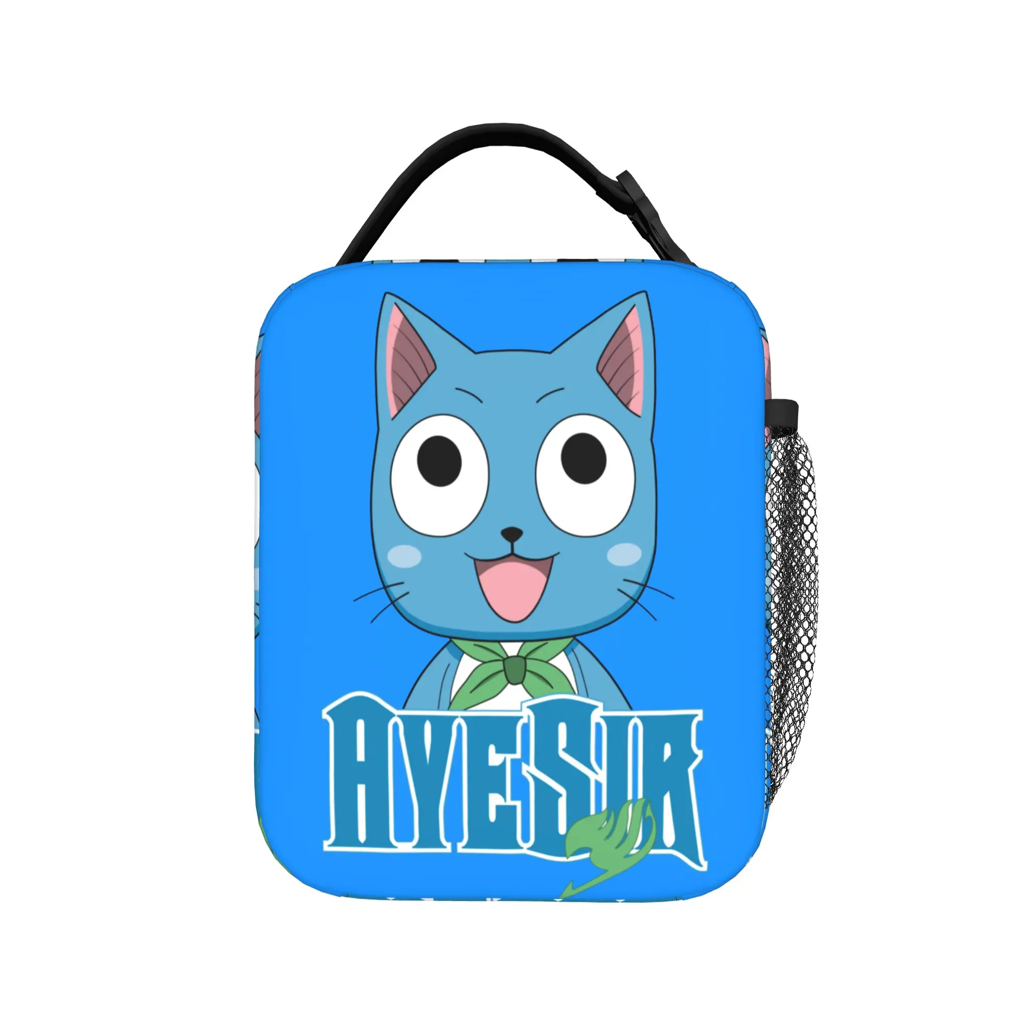 Fairys Tails Insulated Lunch Bag Thermal Bag Reusable,Lunch Container Happy Cat Aye Sir Leakproof Tote Lunch Box Bento Pouch