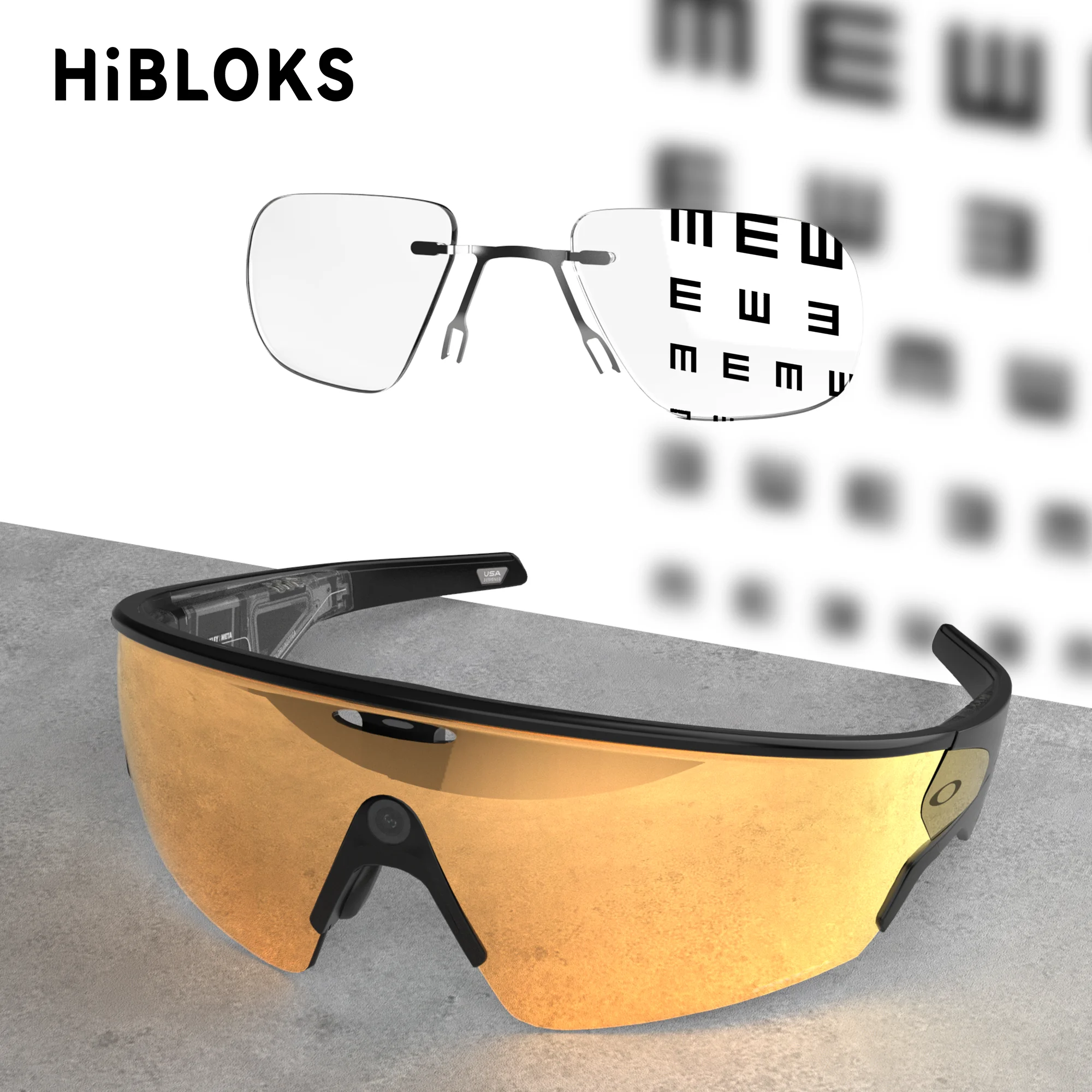 HiBloks – lentilles à clipser pour lunettes Oakley Meta Vanguard, lentilles sur ordonnance personnalisées, lentilles remplaçables, clip transparent
