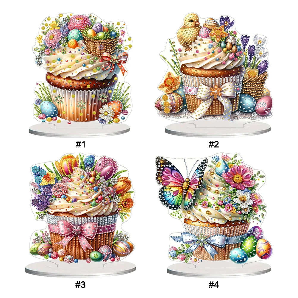 

Алмазная живопись с пасхальным тортом, настольные украшения ручной работы 5D, DIY, алмазная искусство, милое украшение для спальни, стола