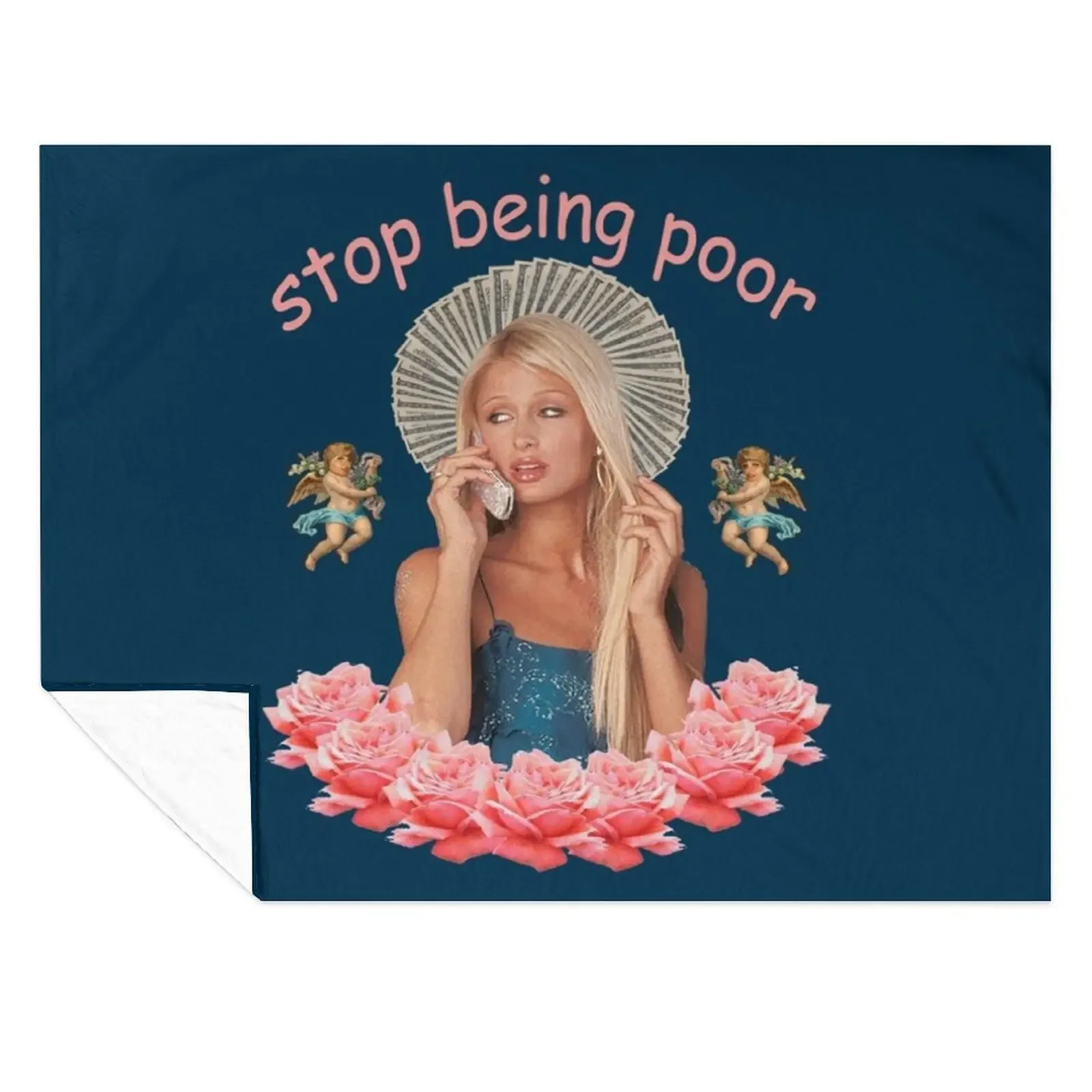 

Paris Hilton _Stop Being Poor_ Throw Blanket Soft Beds wednesday Blankets Sofas Of Decoration Beach Blankets