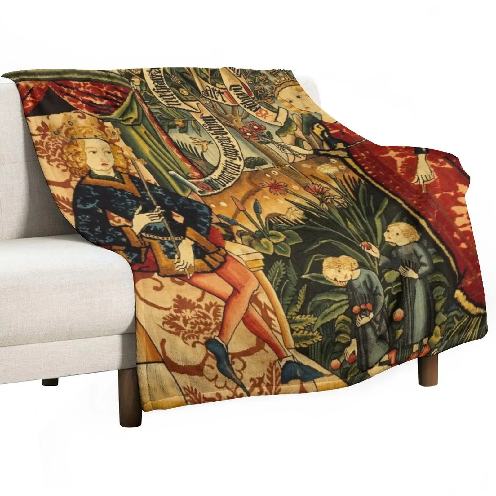 

Two Riddles of the Queen of Sheba, Medieval Tapestry Throw Blanket Moving Furry Sofas christmas decoration Blankets