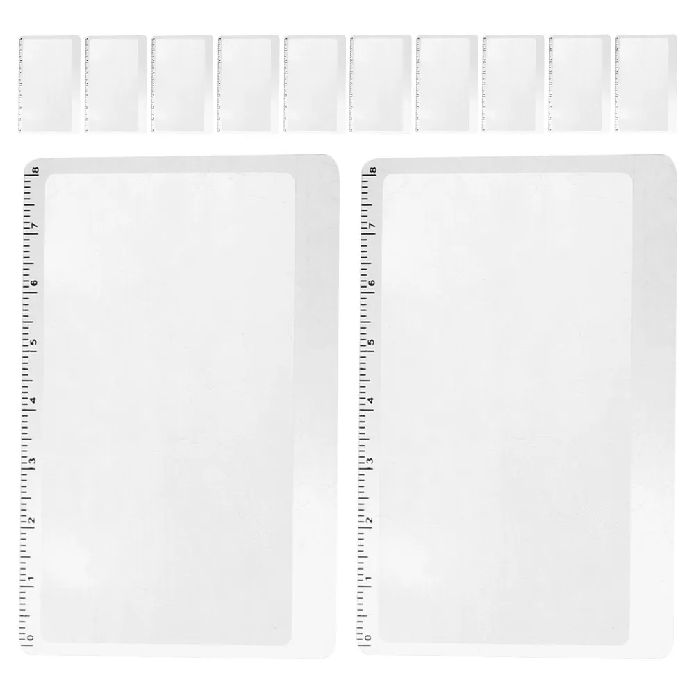 12Pcs Slim Magnifying Bookmark Ruler 3X Reading Magnifier Portable Elderly Friendly Measuring Tool for Books Newspaper Magazine