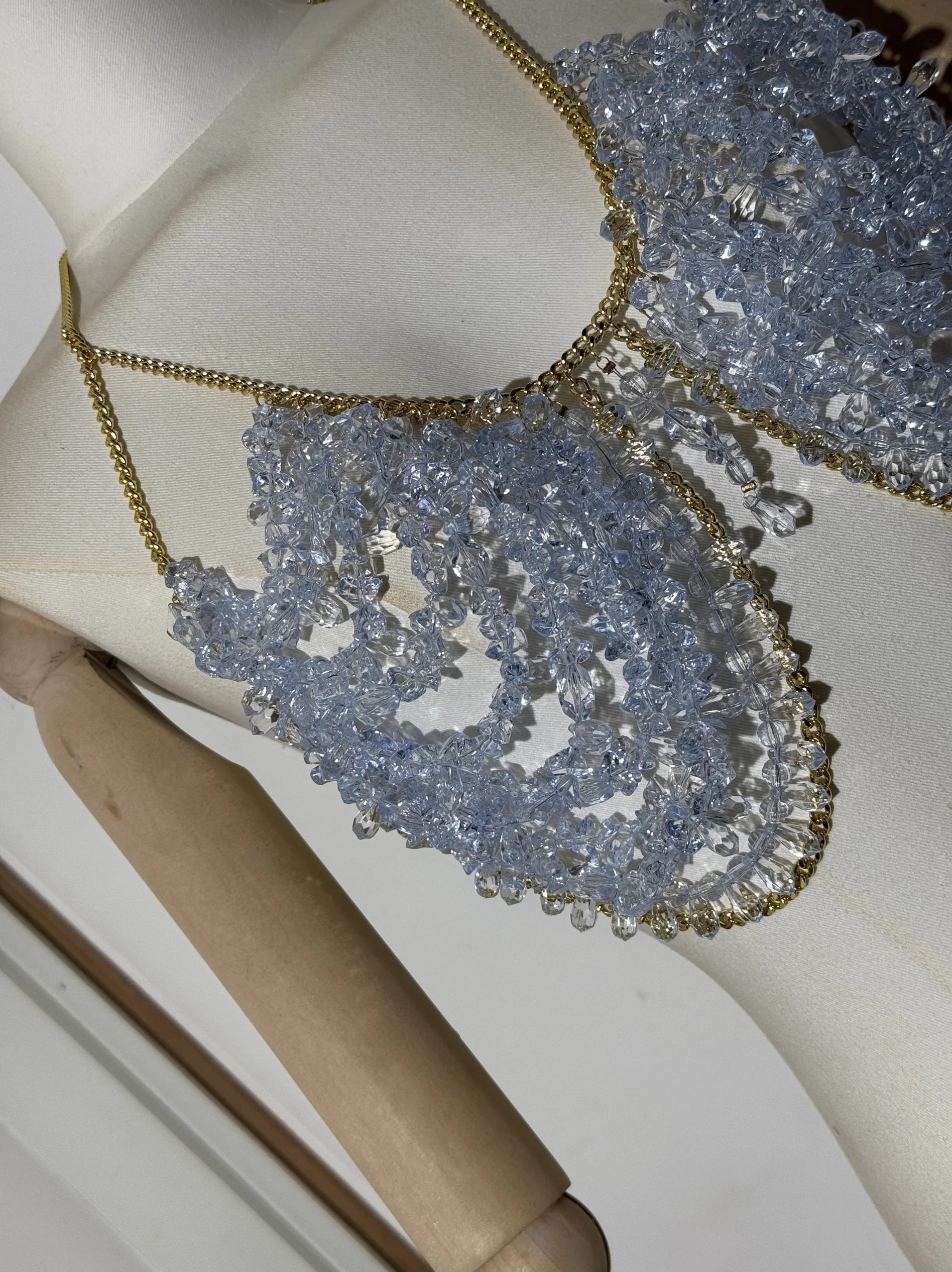 2025 Sexy corsé cuerpo cadena Spice Girl sirena Bikini disfraz espalda descubierta cuello piedra moldeado Bustier encantos