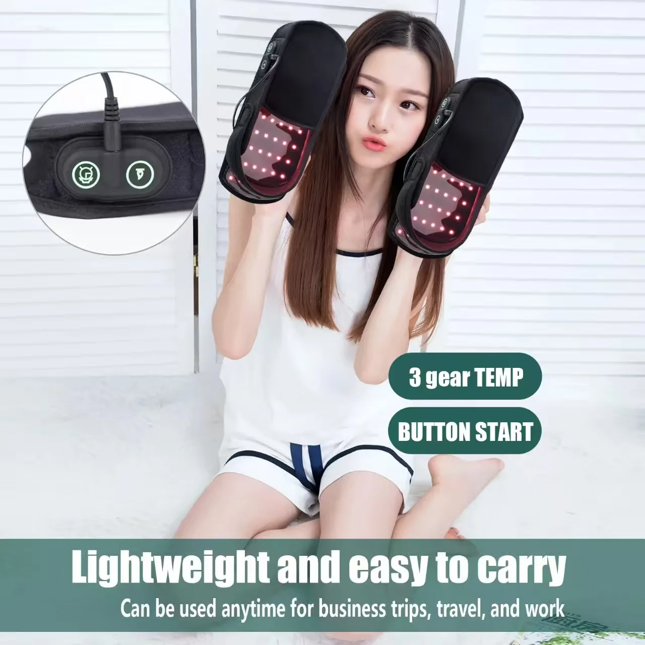 LED Infrared Red Light Therapy Foot Massage Boots Pain Relief Slippers for Plantar Fasciitis - view 2