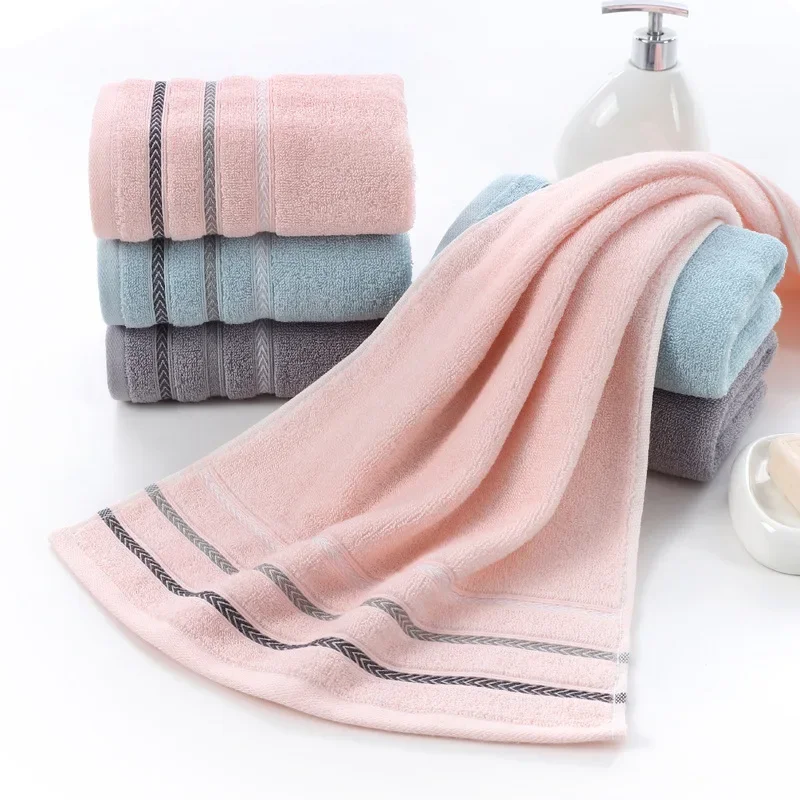 Thickened 100% cotton bath towel increases water absorption adult bath towel solid color Golden silk soft affinity face towel