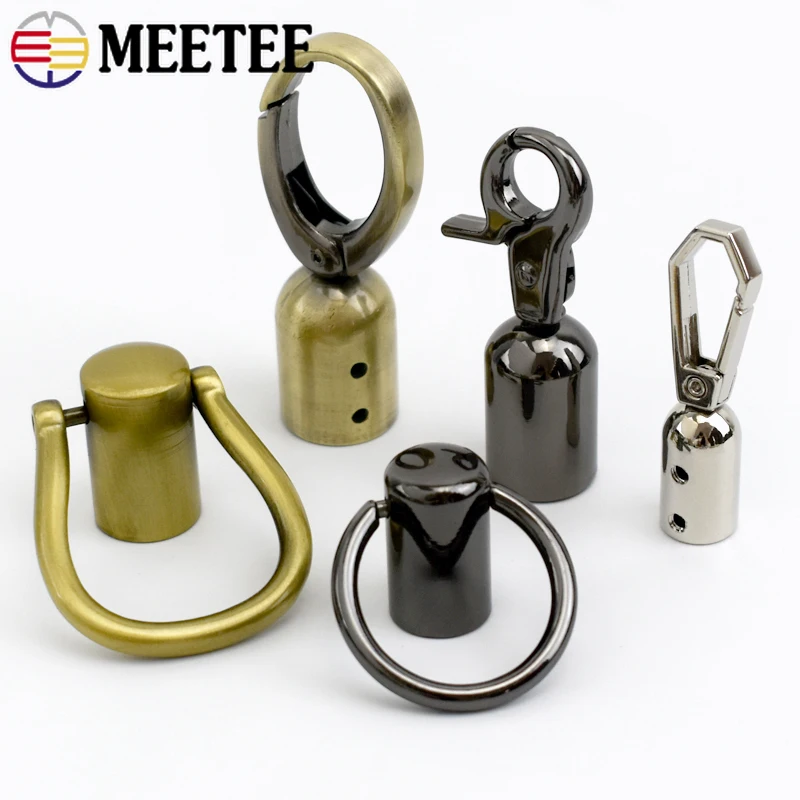 2/4/10Pcs Metal Buckles Bag Tassel Cap Clasp Lobster Clasps Handbag Handle Strap End Tip Caps Connector Snap Hook Accessories