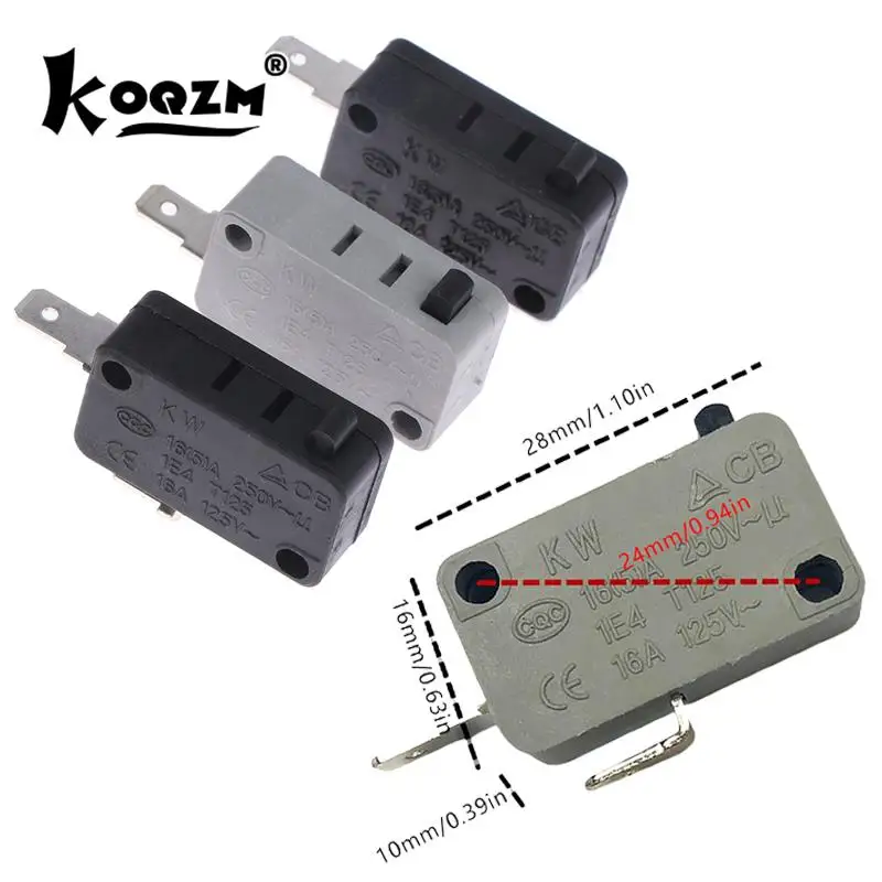 2pcs KW16(5)A 250VAC Microwave Oven Door Micro Normally Open Normally Close Switch Door Interloc