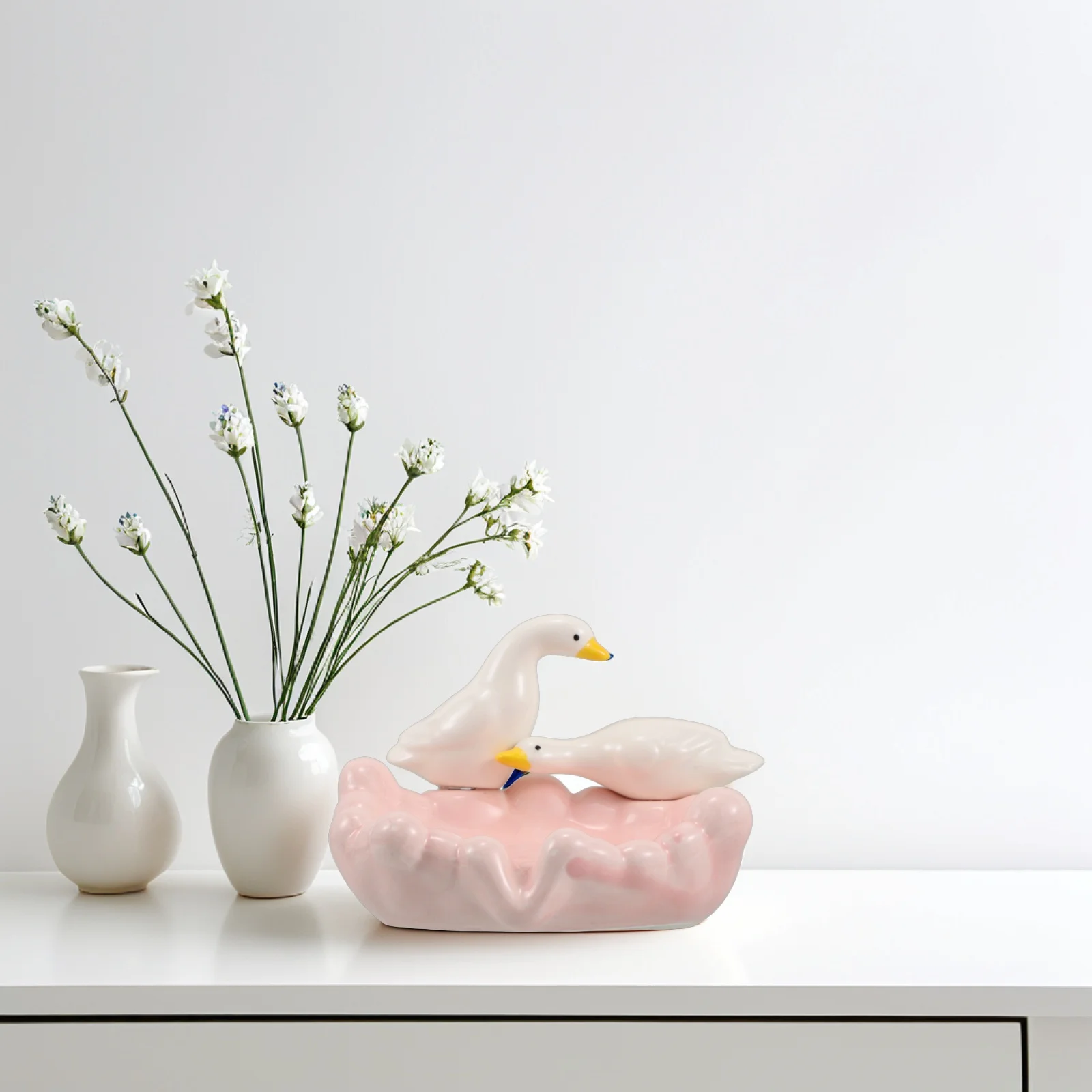 

Ceramic Dish Cute Duck Bathroom Holder Self Draining Tray Prevent Water Accumulation Extend Soap Lifespan Multifunctional