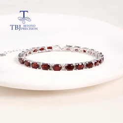 TBJ,Elegant bracelet with natural Garnet in 925 sterling silver, fine jewelry for anniversary wedding party,best gift for women