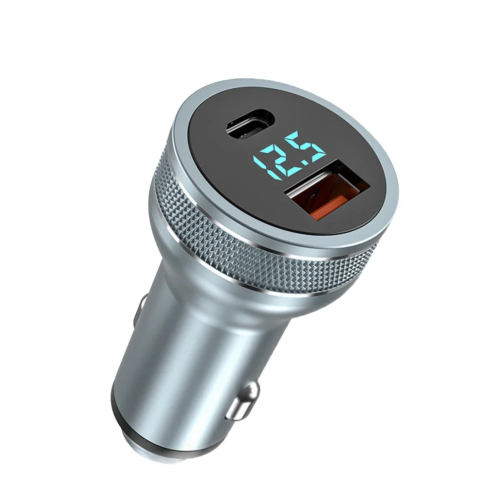 

36W QC3.0 PD Digital Display Car Charger DC 12-24V Fast Charging Cigarette Lighter Type C Socket In The Car For Huawei Xiaomi