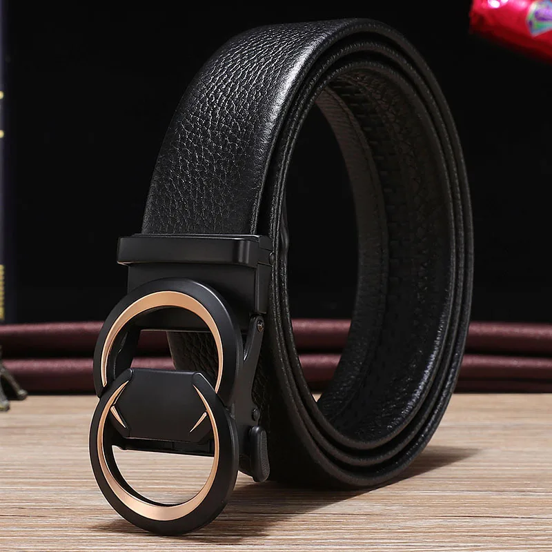 Herren gürtel Mode Legierung automatische Schnalle Gürtel Business lässig Echt leder Herren gürtel Luxus hochwertige Taille Band 3,5 cm – Detail 7