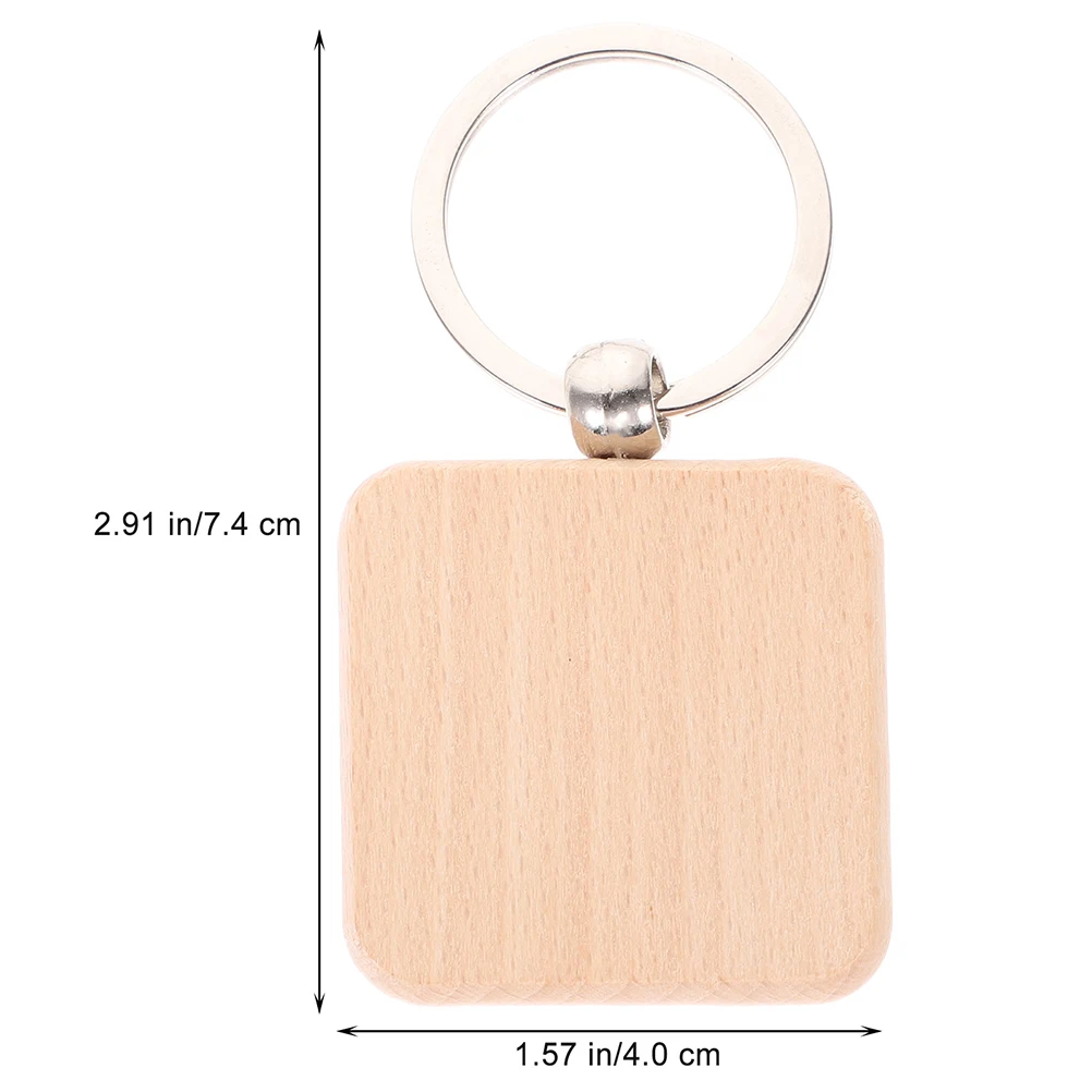 

12 Pcs Wooden Keychain Rustic Rings for Crafts Tags Engraving Blank Keychains Beech Unfinished