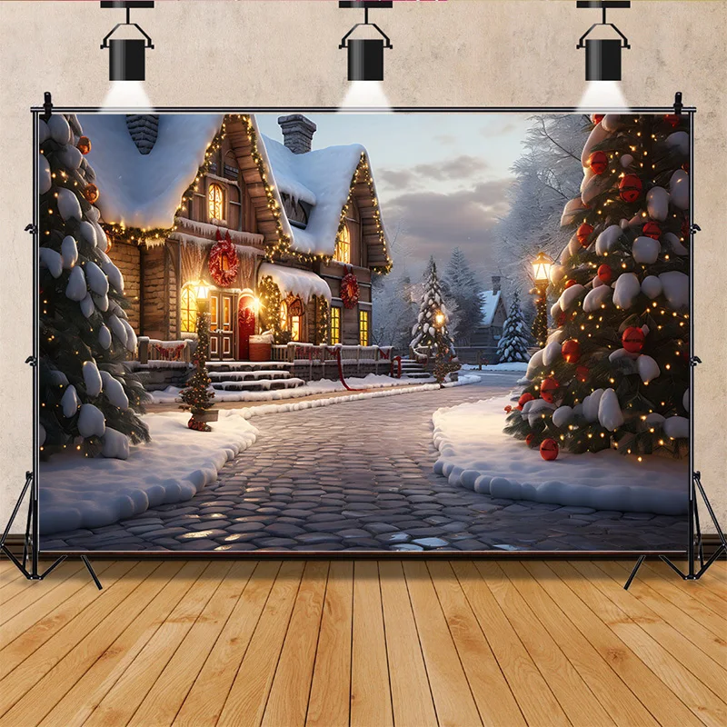 SHENGYONGBAO Christmas Decorations Photography Backdrops Candy House Living Room Ornament Birthday Photo Studio Background QS-29